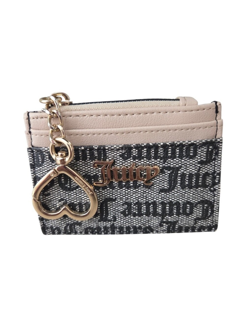 Juicy Couture Spring Fling ID Card Case With Gold Heart Keychain